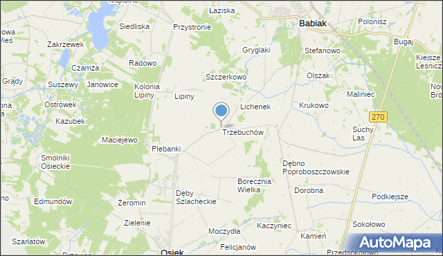 mapa Trzebuchów, Trzebuchów na mapie Targeo